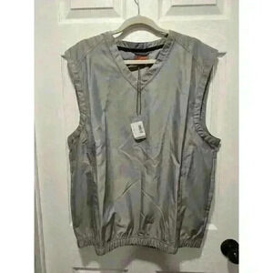 CBUK by Cutter and Buck Gray‎ Golf Wind Vest LARGE NWT msrp $47